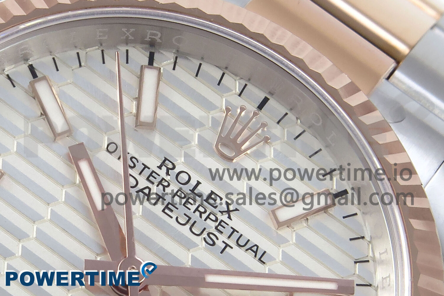 DateJust 36 126231 EWEF 1:1 Best Edition White Textured Stick on SS/RG Oyster Bracelet A3235 - Image 4