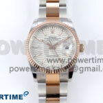DateJust 36 126231 EWEF 1:1 Best Edition White Textured Stick on SS/RG Oyster Bracelet A3235