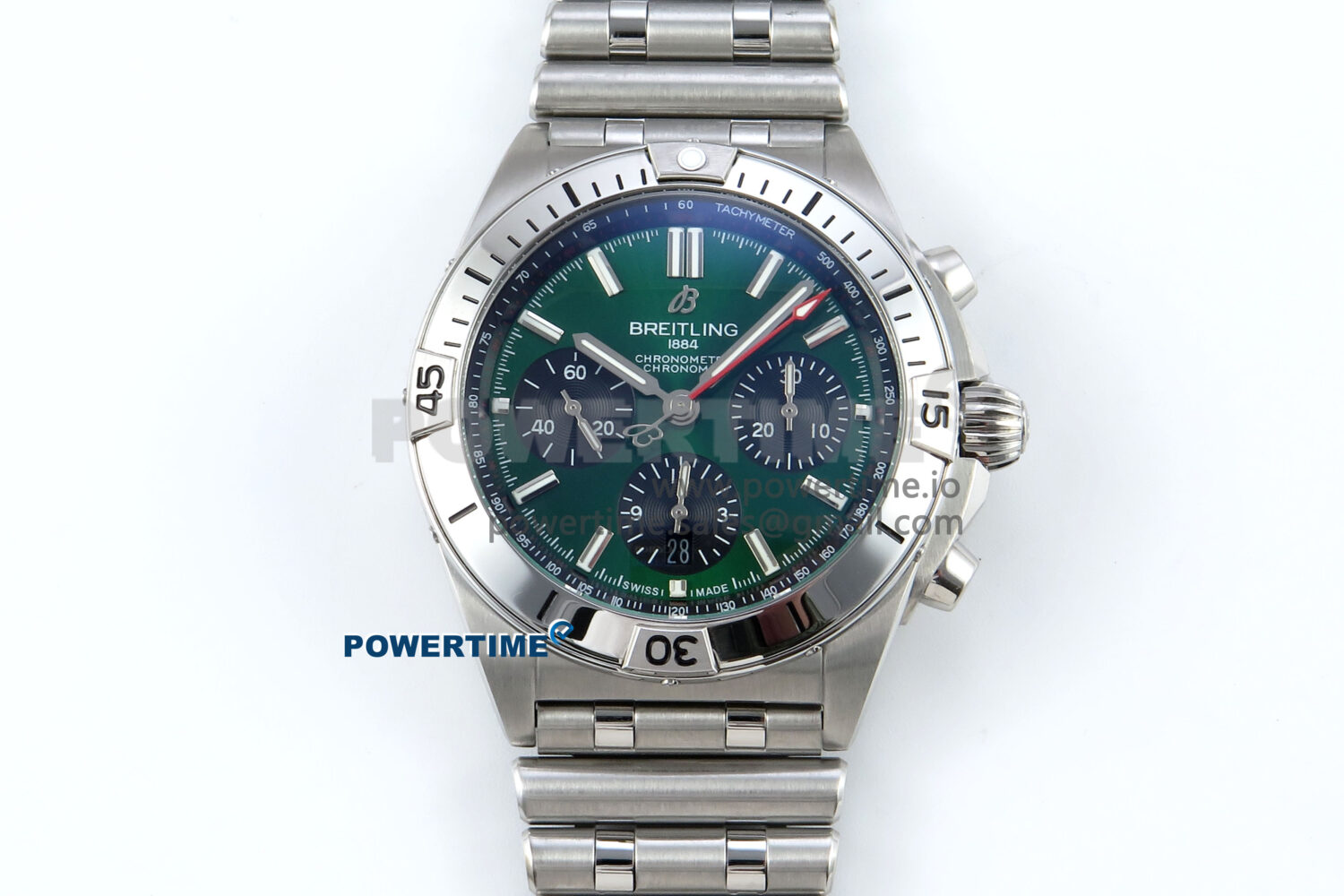 Chronomat B01 42mm SS TF 1:1 Best Edition Green/Black Dial on SS Bracelet A7750 V2 - Image 1
