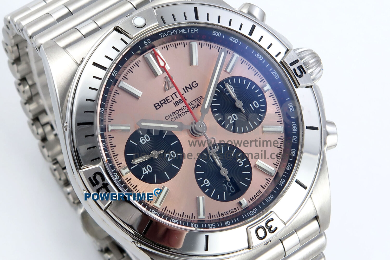 Chronomat B01 42mm SS TF 1:1 Best Edition RG/Black Dial on SS Bracelet A7750 V2 - Image 2
