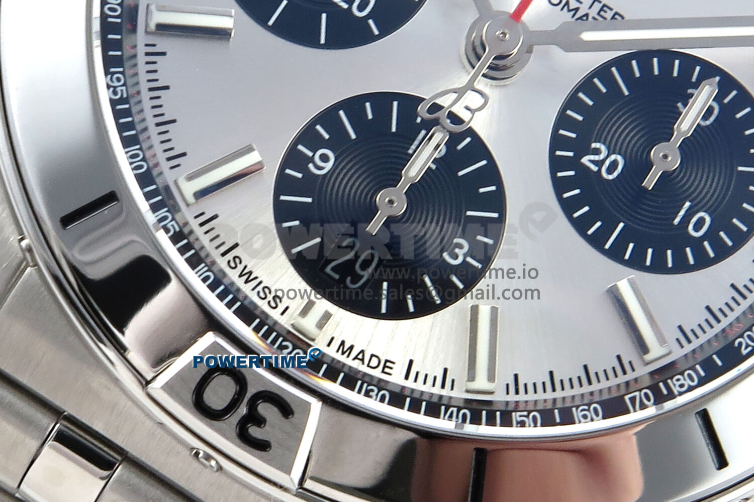 Chronomat B01 42mm SS TF 1:1 Best Edition Silver/Black Dial on SS Bracelet A7750 V2 - Image 5