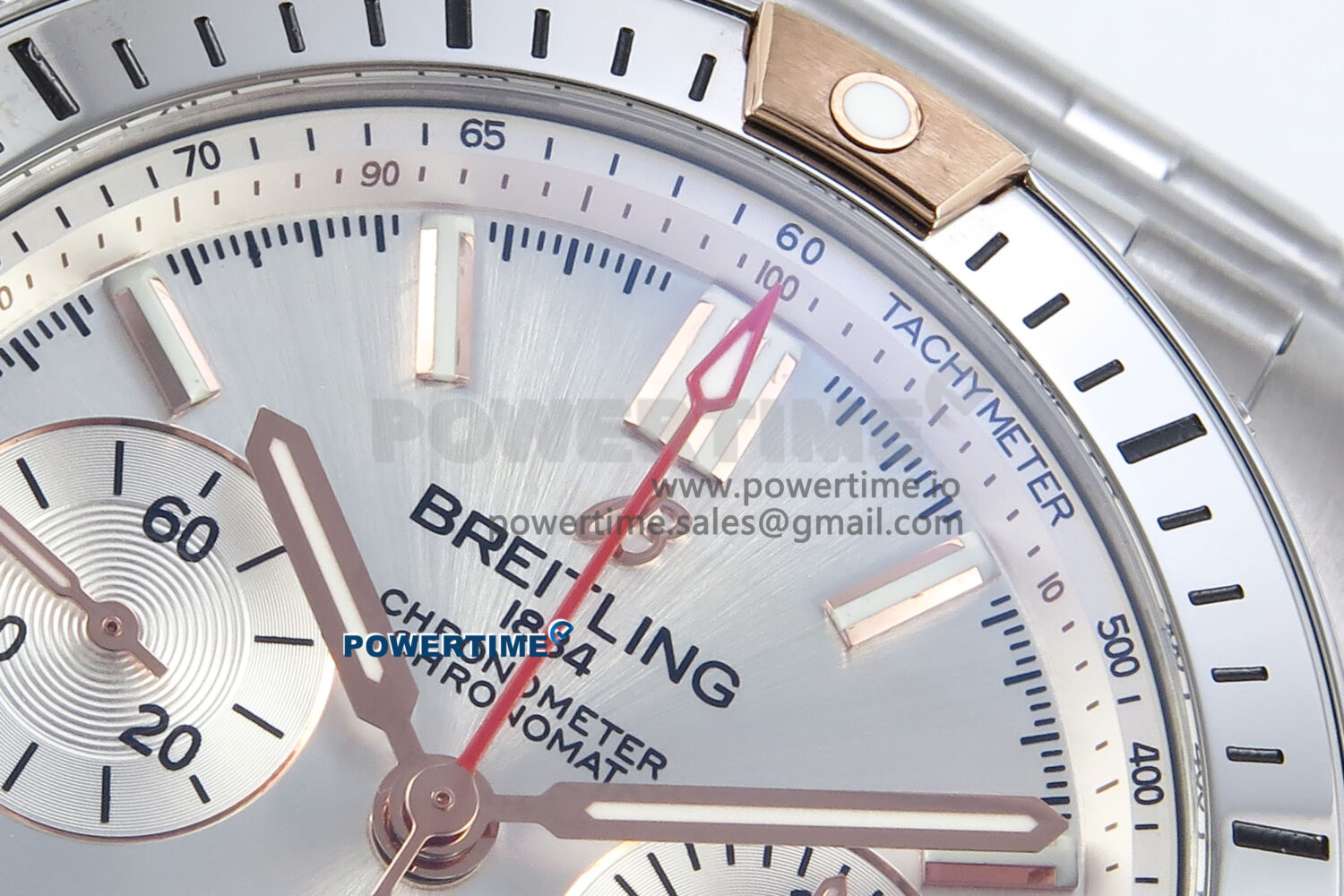Chronomat B01 44mm SS/RG TF 1:1 Best Edition Silver Dial on SS Bracelet A7750 - Image 4