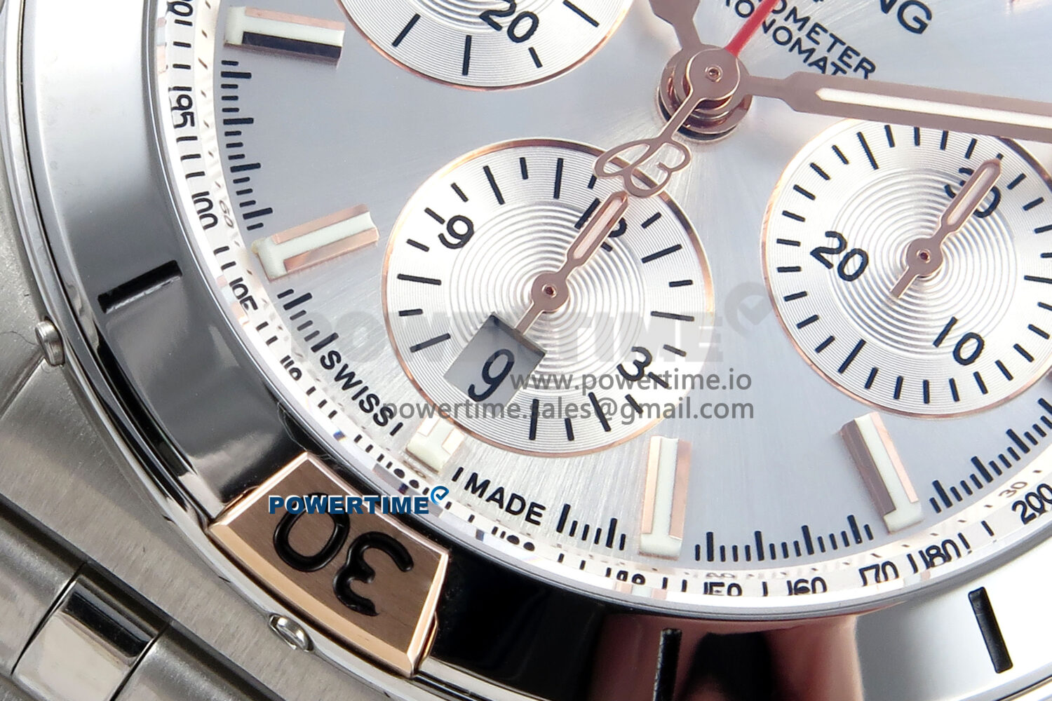 Chronomat B01 44mm SS/RG TF 1:1 Best Edition Silver Dial on SS Bracelet A7750 - Image 5