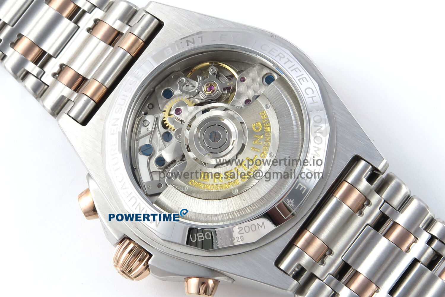 Chronomat B01 44mm SS/RG TF 1:1 Best Edition Brown Dial RG Bezel on SS/RG Bracelet A7750 - Image 8