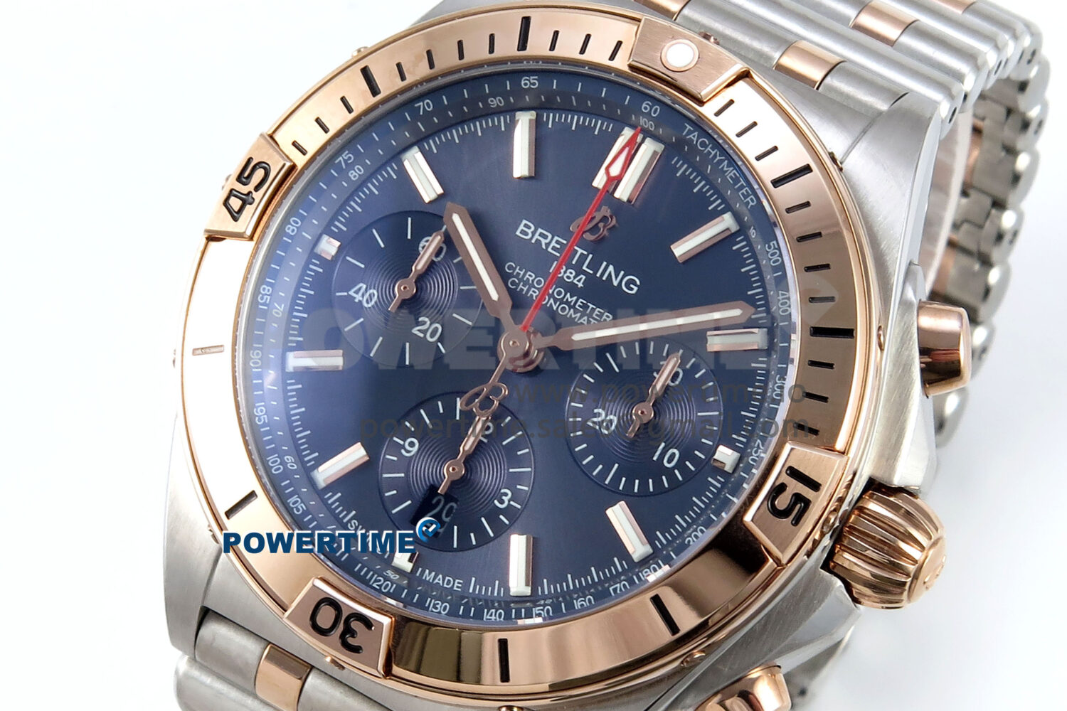 Chronomat B01 44mm SS/RG TF 1:1 Best Edition Blue Dial RG Bezel on SS/RG Bracelet A7750 - Image 3