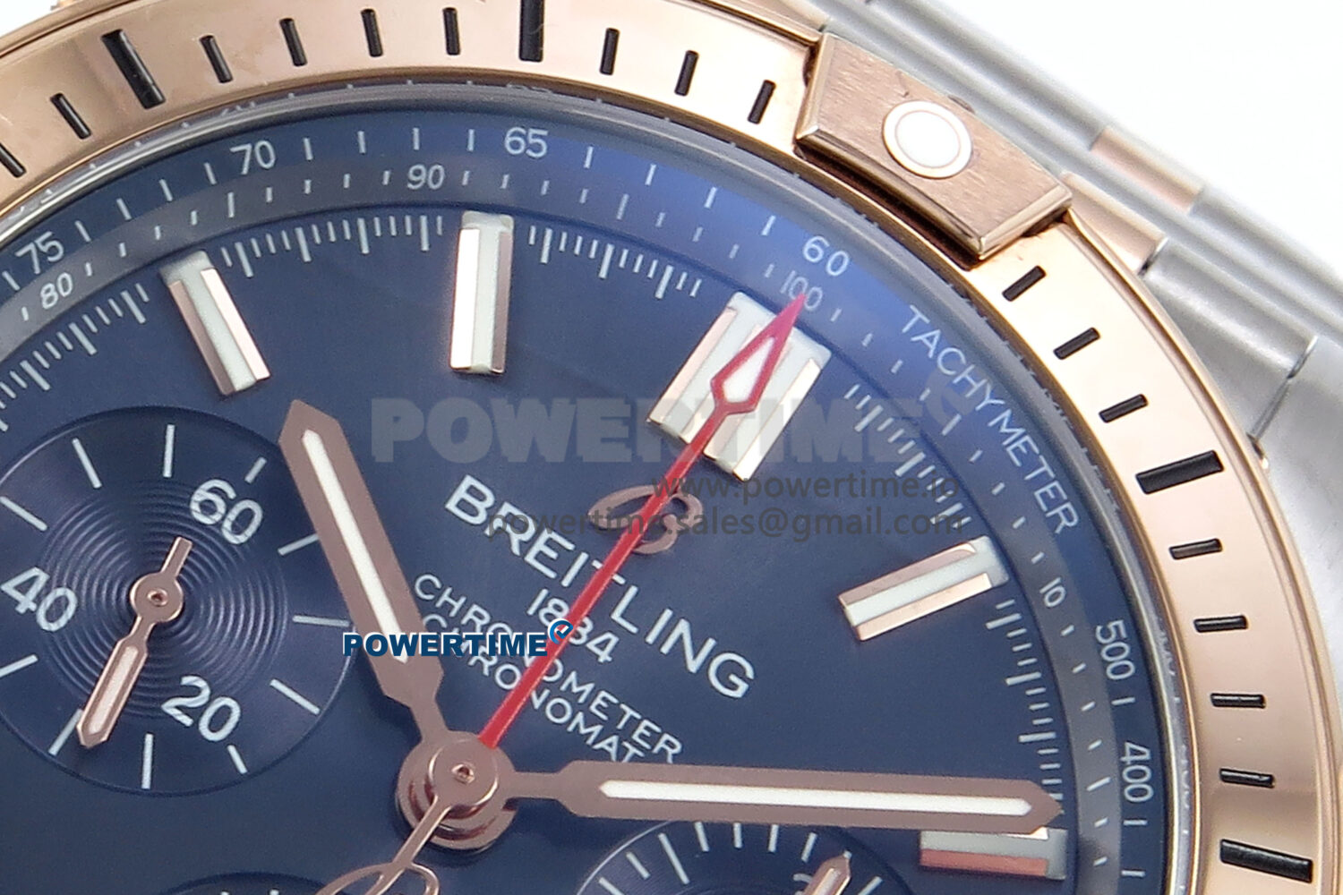 Chronomat B01 44mm SS/RG TF 1:1 Best Edition Blue Dial RG Bezel on SS/RG Bracelet A7750 - Image 4