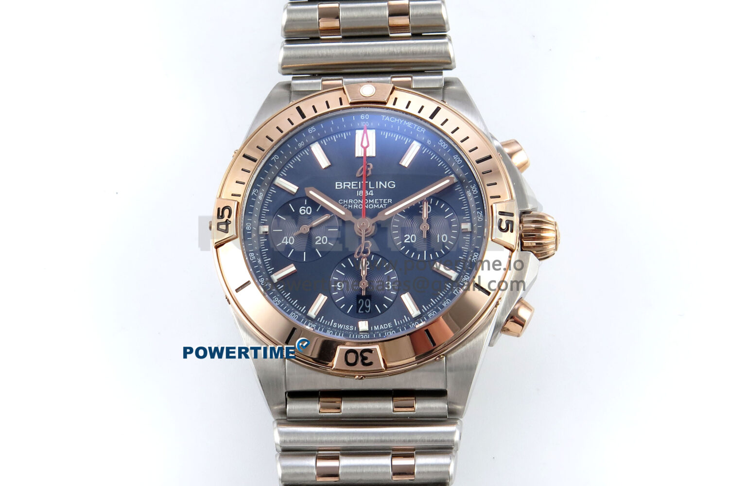 Chronomat B01 44mm SS/RG TF 1:1 Best Edition Blue Dial RG Bezel on SS/RG Bracelet A7750 - Image 1
