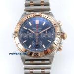 Chronomat B01 44mm SS/RG TF 1:1 Best Edition Blue Dial RG Bezel on SS/RG Bracelet A7750
