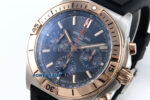 Chronomat B01 42mm SS/RG TF 1:1 Best Edition Blue Dial on Black Rubber Strap A7750 V2 - Image 3
