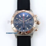 Chronomat B01 42mm SS/RG TF 1:1 Best Edition Blue Dial on Black Rubber Strap A7750 V2
