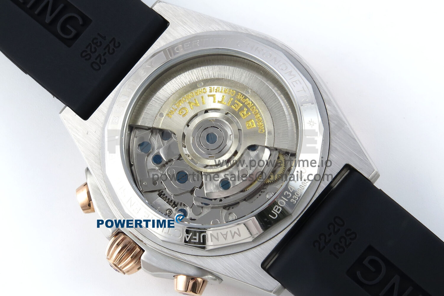 Chronomat B01 42mm SS TF 1:1 Best Edition Silver Dial on Black Rubber Strap A7750 V2 - Image 8