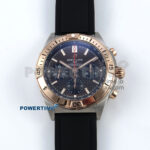 Chronomat B01 42mm SS/RG TF 1:1 Best Edition Brown Dial on Black Rubber Strap A7750 V2