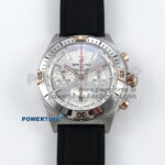 Chronomat B01 42mm SS TF 1:1 Best Edition Silver Dial on Black Rubber Strap A7750 V2