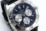 Chronomat B01 42mm SS TF 1:1 Best Edition Black/Silver Dial on Black Rubber Strap A7750 V2 - Image 2