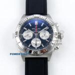 Chronomat B01 42mm SS TF 1:1 Best Edition Black/Silver Dial on Black Rubber Strap A7750 V2