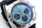 Chronomat B01 42mm SS TF 1:1 Best Edition Ice Blue Dial on Black Rubber Strap A7750 V2 - Image 2