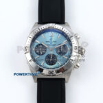 Chronomat B01 42mm SS TF 1:1 Best Edition Ice Blue Dial on Black Rubber Strap A7750 V2