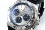 Chronomat B01 42mm SS TF 1:1 Best Edition Silver/Black Dial on Black Rubber Strap A7750 V2 - Image 3