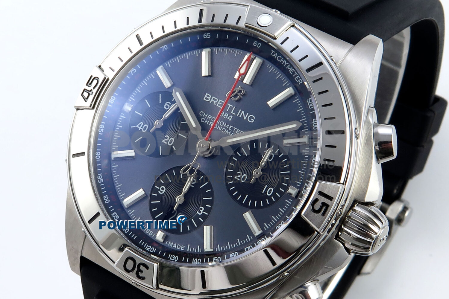 Chronomat B01 42mm SS TF 1:1 Best Edition Gray Dial on Black Rubber Strap A7750 V2 - Image 3