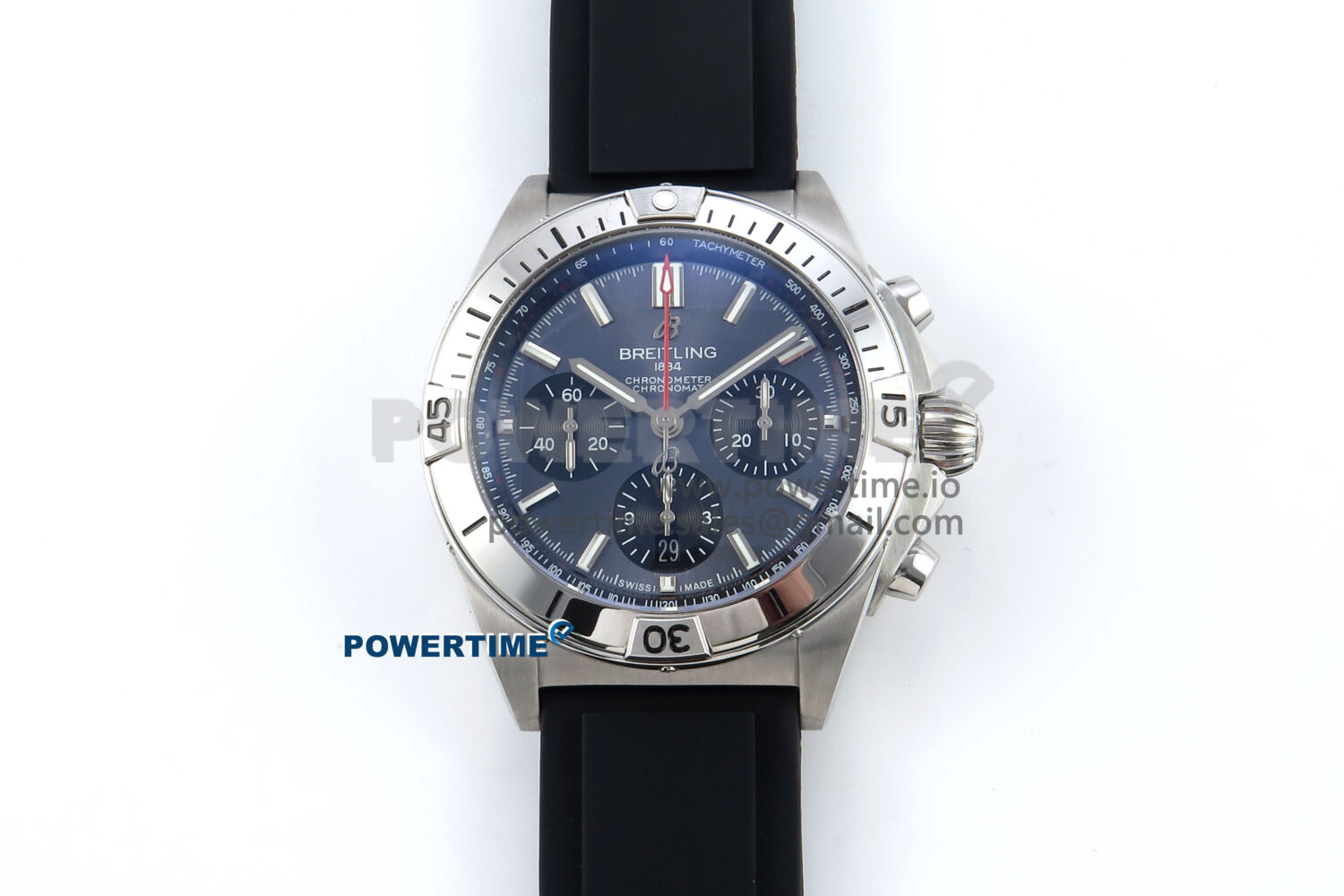 Chronomat B01 42mm SS TF 1:1 Best Edition Gray Dial on Black Rubber Strap A7750 V2 - Image 1