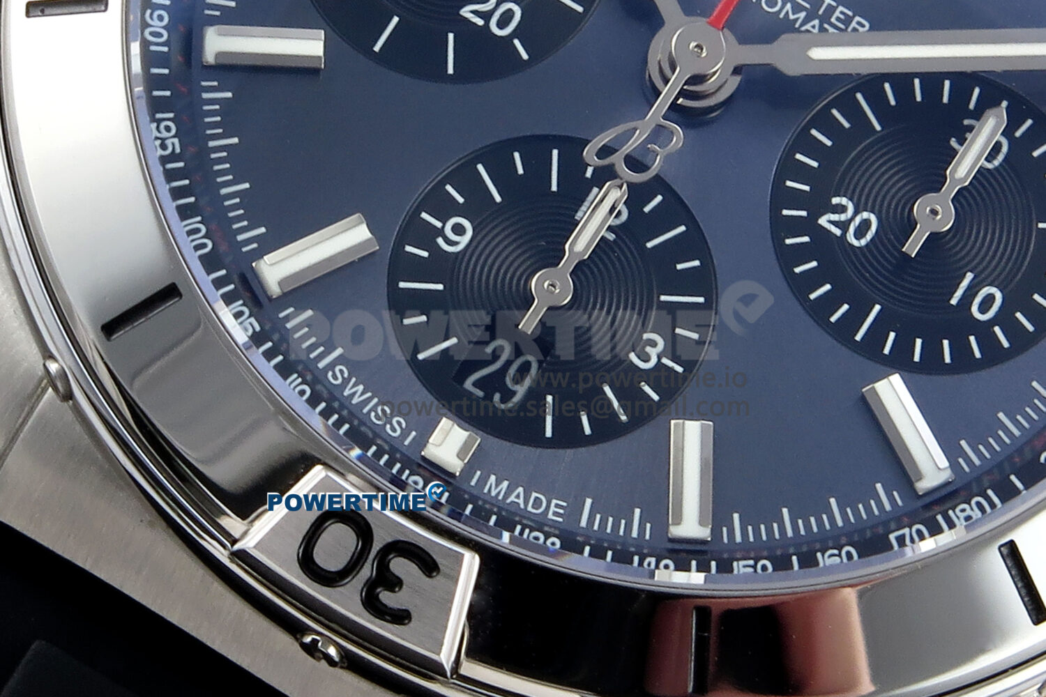 Chronomat B01 42mm SS TF 1:1 Best Edition Gray Dial on Black Rubber Strap A7750 V2 - Image 4