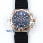 Chronomat B01 42mm SS/RG TF 1:1 Best Edition Blue Dial on Black Rouleaux Strap A7750 V2
