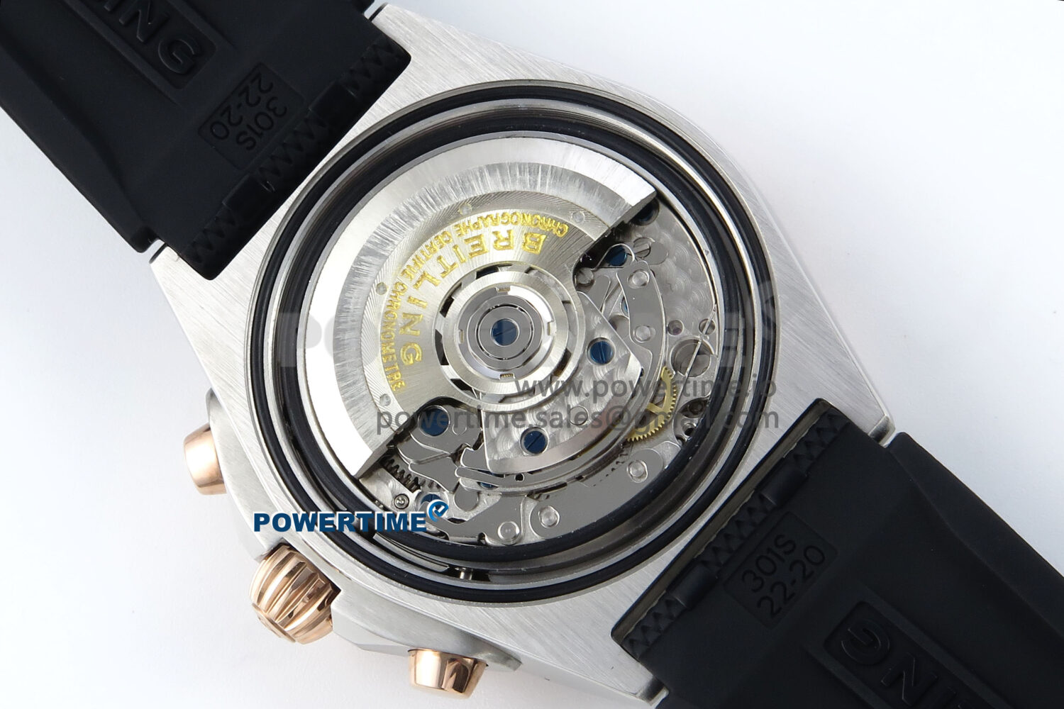 Chronomat B01 42mm SS TF 1:1 Best Edition Silver Dial on Black Rouleaux Strap A7750 V2 - Image 9