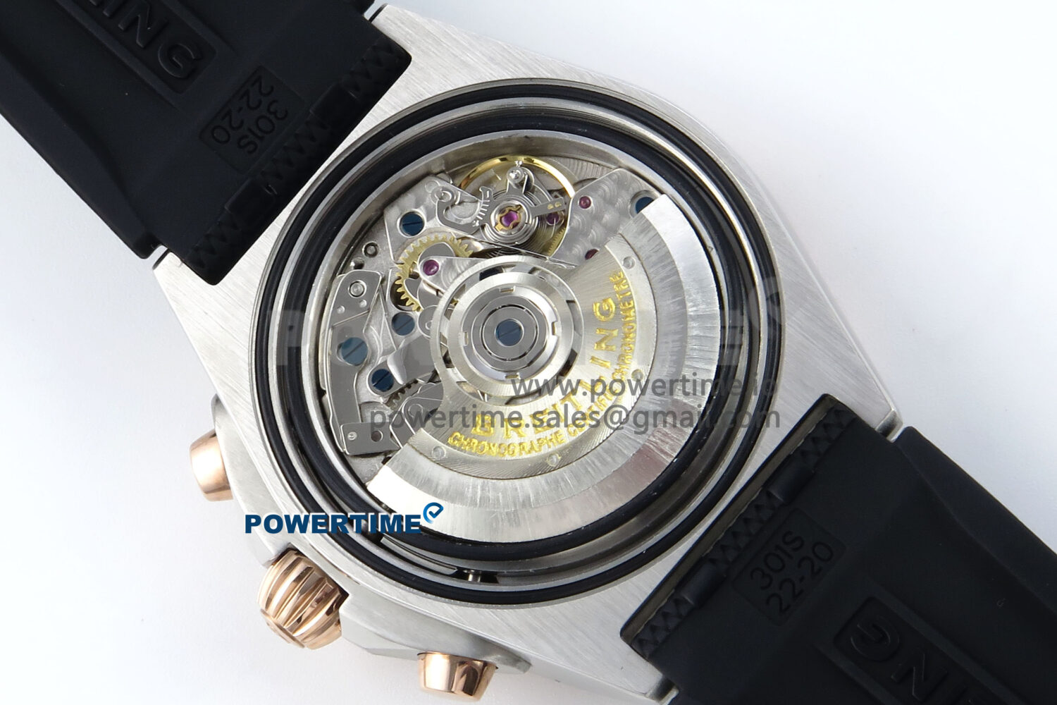 Chronomat B01 42mm SS/RG TF 1:1 Best Edition Brown Dial on Black Rouleaux Strap A7750 V2 - Image 10