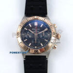 Chronomat B01 42mm SS/RG TF 1:1 Best Edition Brown Dial on Black Rouleaux Strap A7750 V2