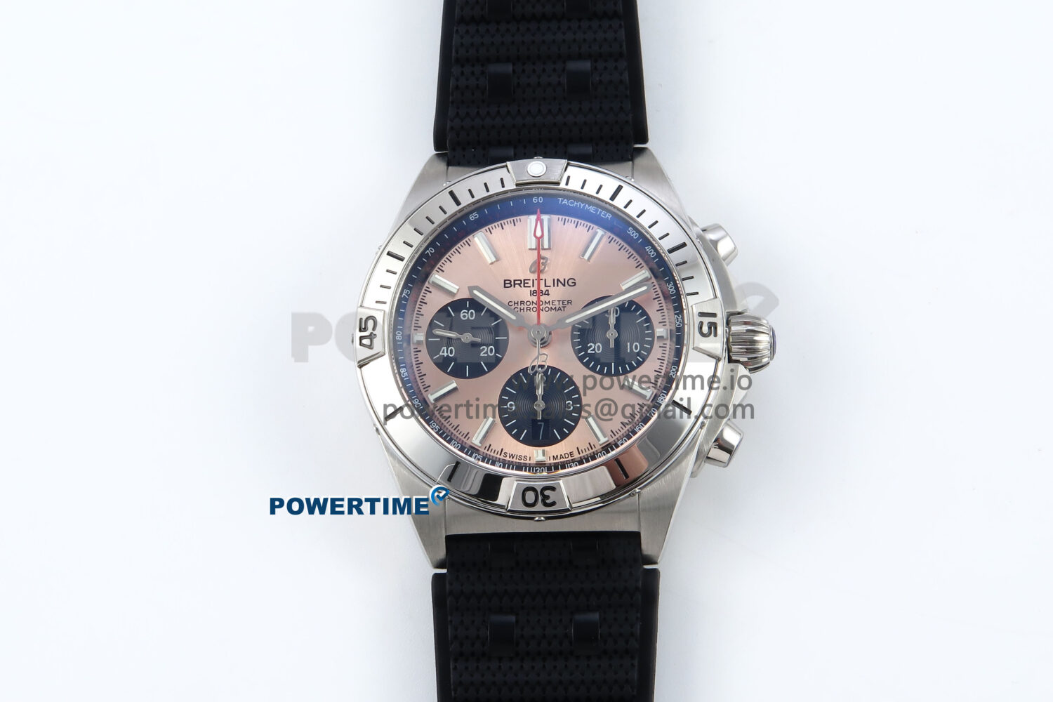 Chronomat B01 42mm SS TF 1:1 Best Edition RG/Black Dial on Black Rouleaux Strap A7750 V2 - Image 1