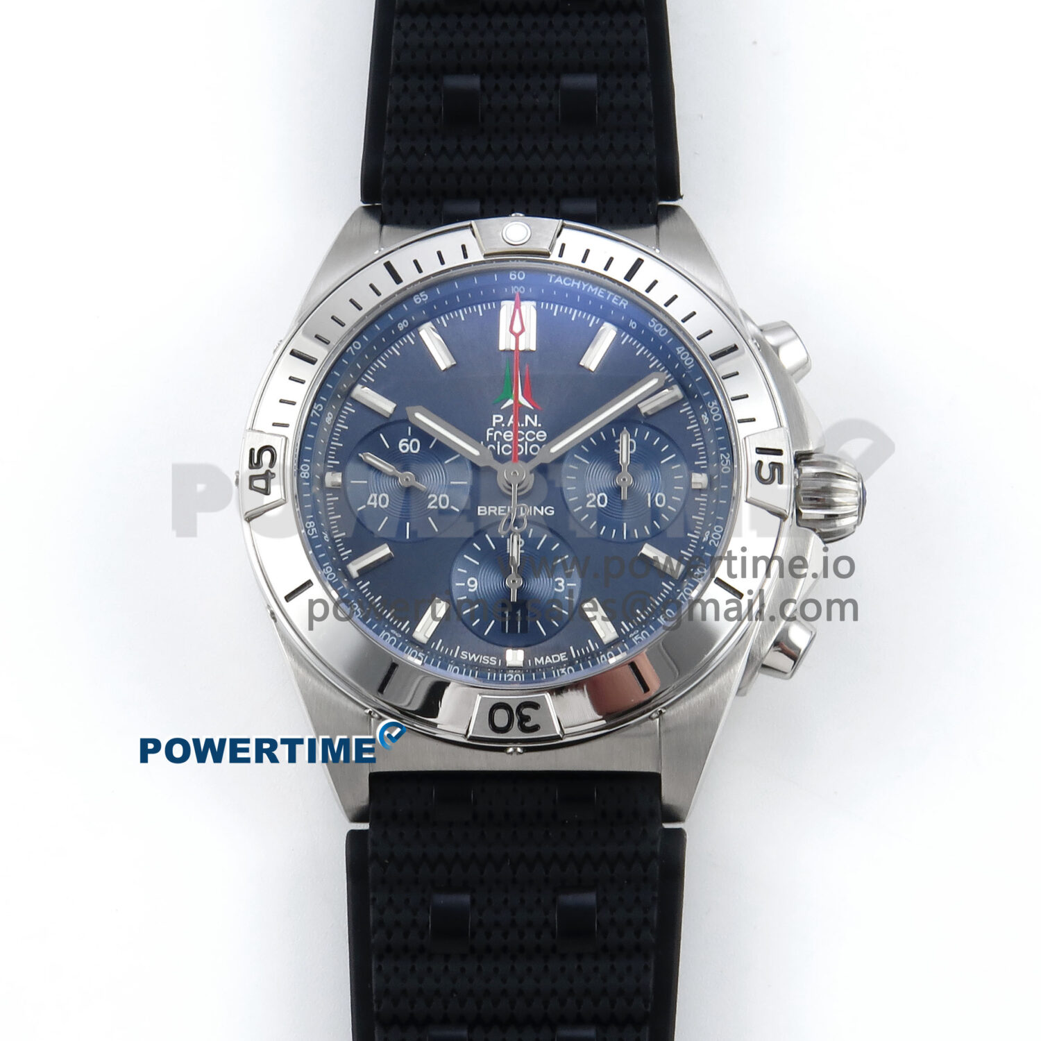 Chronomat B01 42mm SS TF 1:1 Best Edition Blue Dial on Black Rouleaux Strap A7750 V2