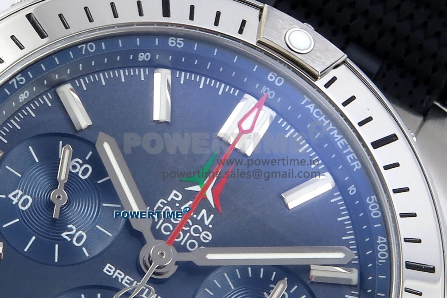 Chronomat B01 42mm SS TF 1:1 Best Edition Blue Dial on Black Rouleaux Strap A7750 V2 - Image 4