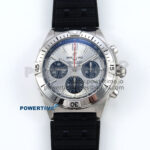 Chronomat B01 42mm SS TF 1:1 Best Edition Silver/Black Dial on Black Rouleaux Strap A7750 V2