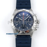 Chronomat B01 42mm SS TF 1:1 Best Edition Blue Dial on Blue Rouleaux Strap A7750 V2