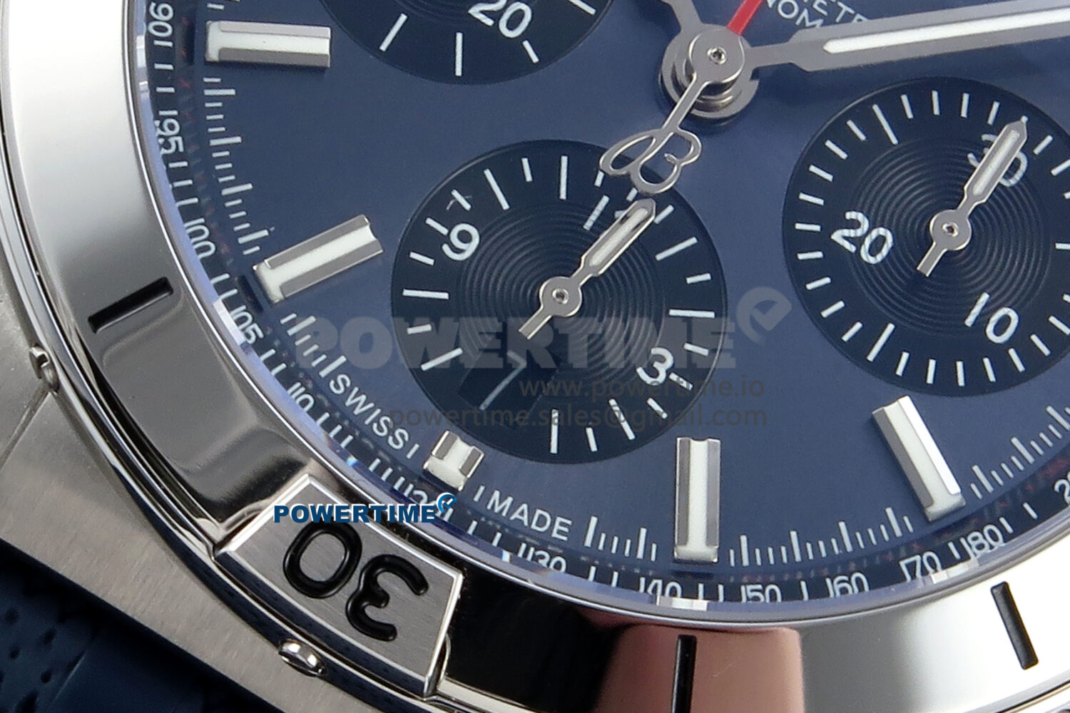 Chronomat B01 42mm SS TF 1:1 Best Edition Blue Dial on Blue Rouleaux Strap A7750 V2 - Image 5