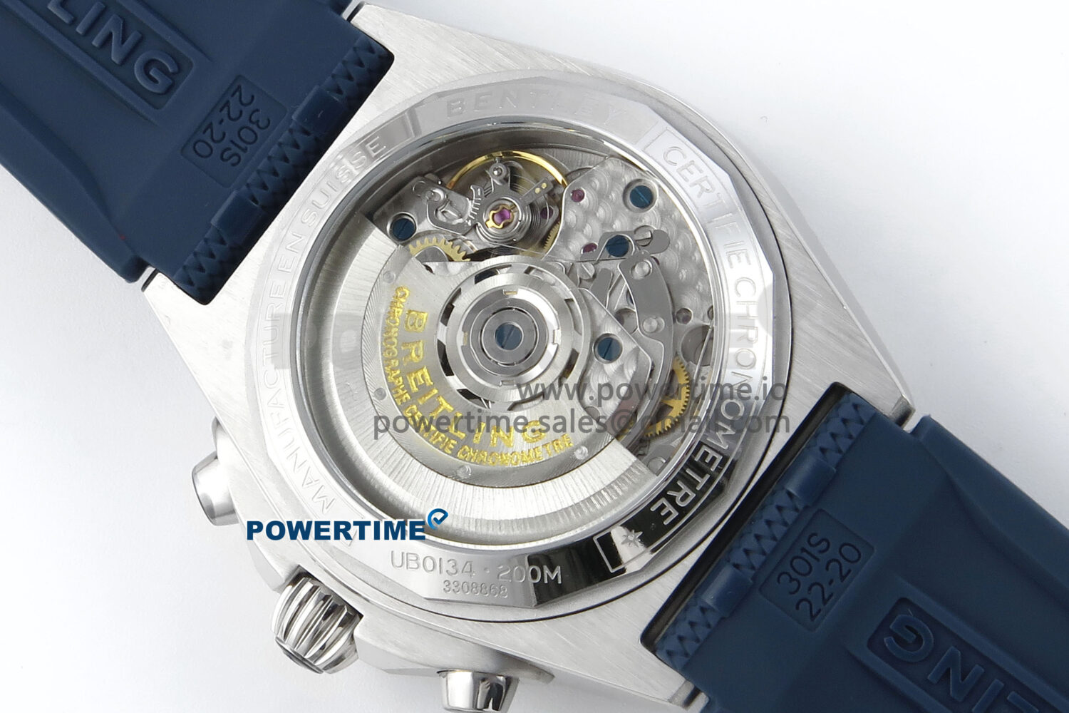Chronomat B01 42mm SS TF 1:1 Best Edition Blue Dial on Blue Rouleaux Strap A7750 V2 - Image 8