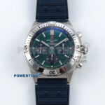 Chronomat B01 42mm SS TF 1:1 Best Edition Green/Black Dial on Blue Rouleaux Strap A7750 V2