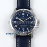 Navitimer 8 Automatic 41mm SS TF 1:1 Best Edition Blue Dial on Blue Leather Strap A2824