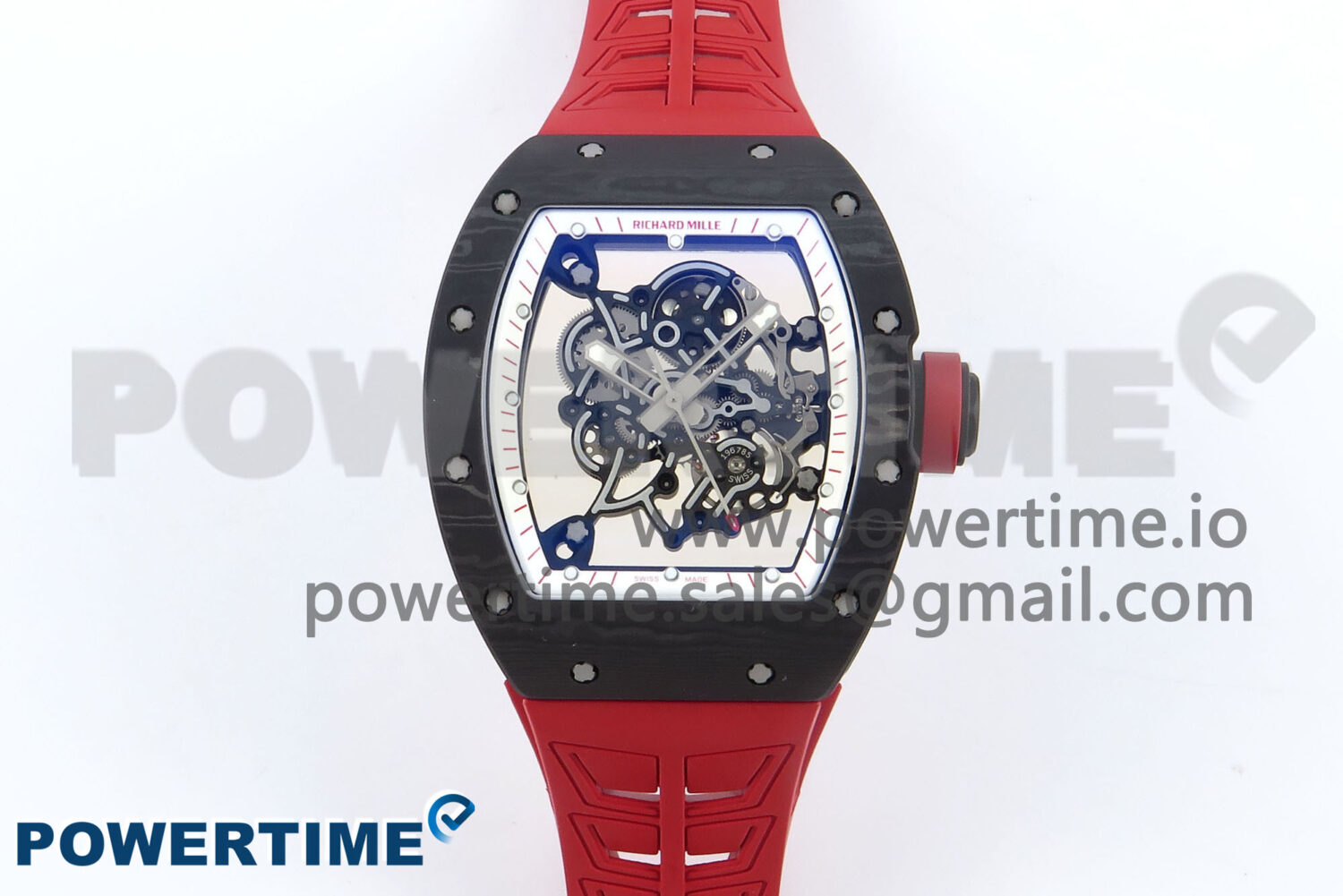 RM055 NTPT ZF 1:1 Best Edition White Bezel Red Crown on Shark Rubber Strap RMUL2 Super Clone - Image 1