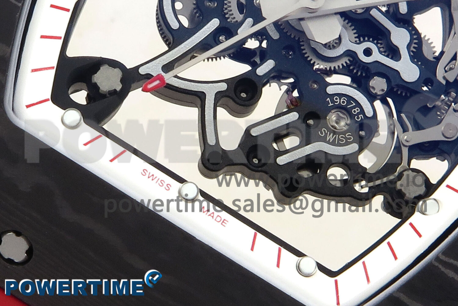 RM055 NTPT ZF 1:1 Best Edition White Bezel Red Crown on Shark Rubber Strap RMUL2 Super Clone - Image 5