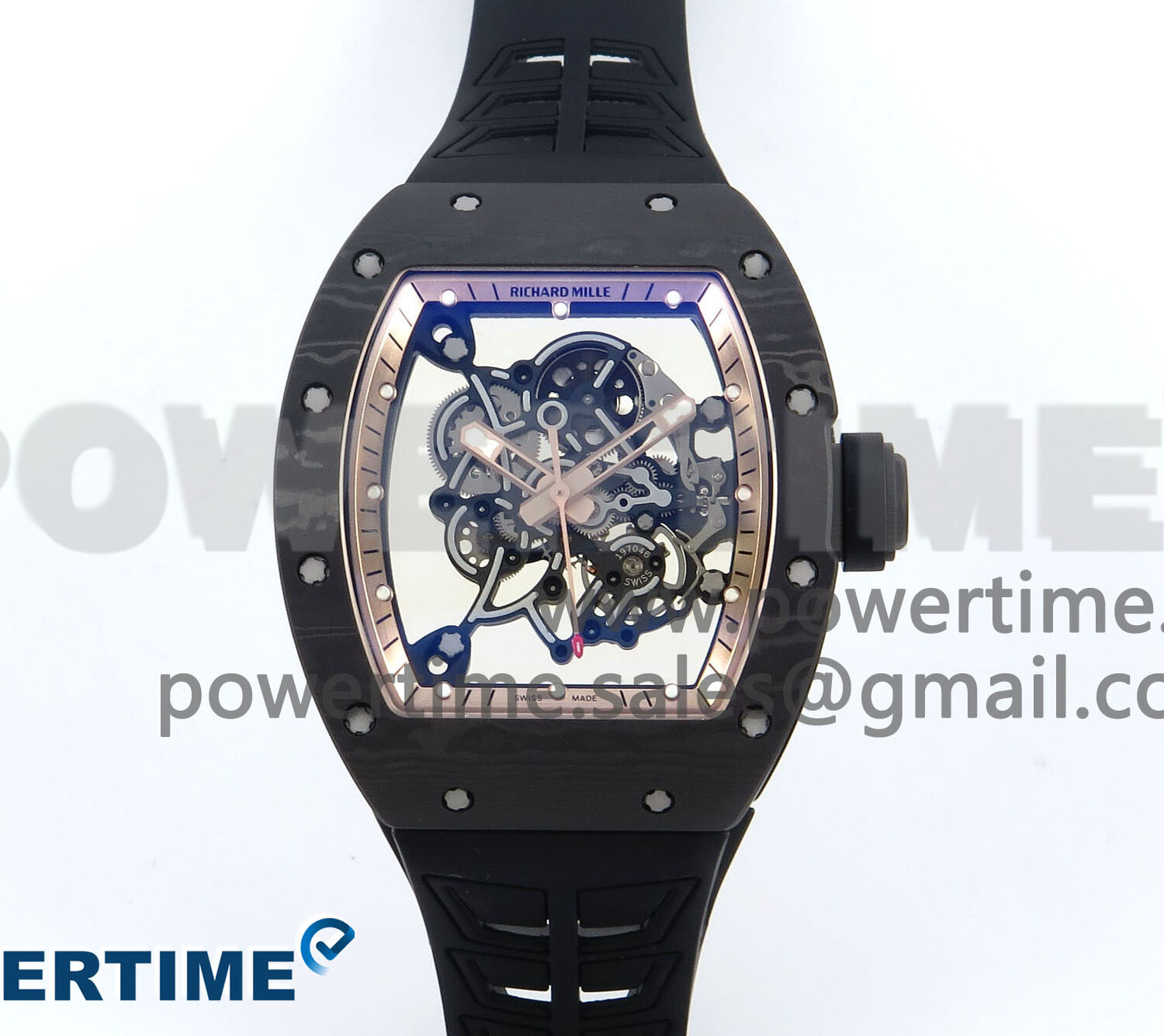 RM055 NTPT ZF 1:1 Best Edition RG Bezel Black Crown on Shark Rubber Strap RMUL2 Super Clone