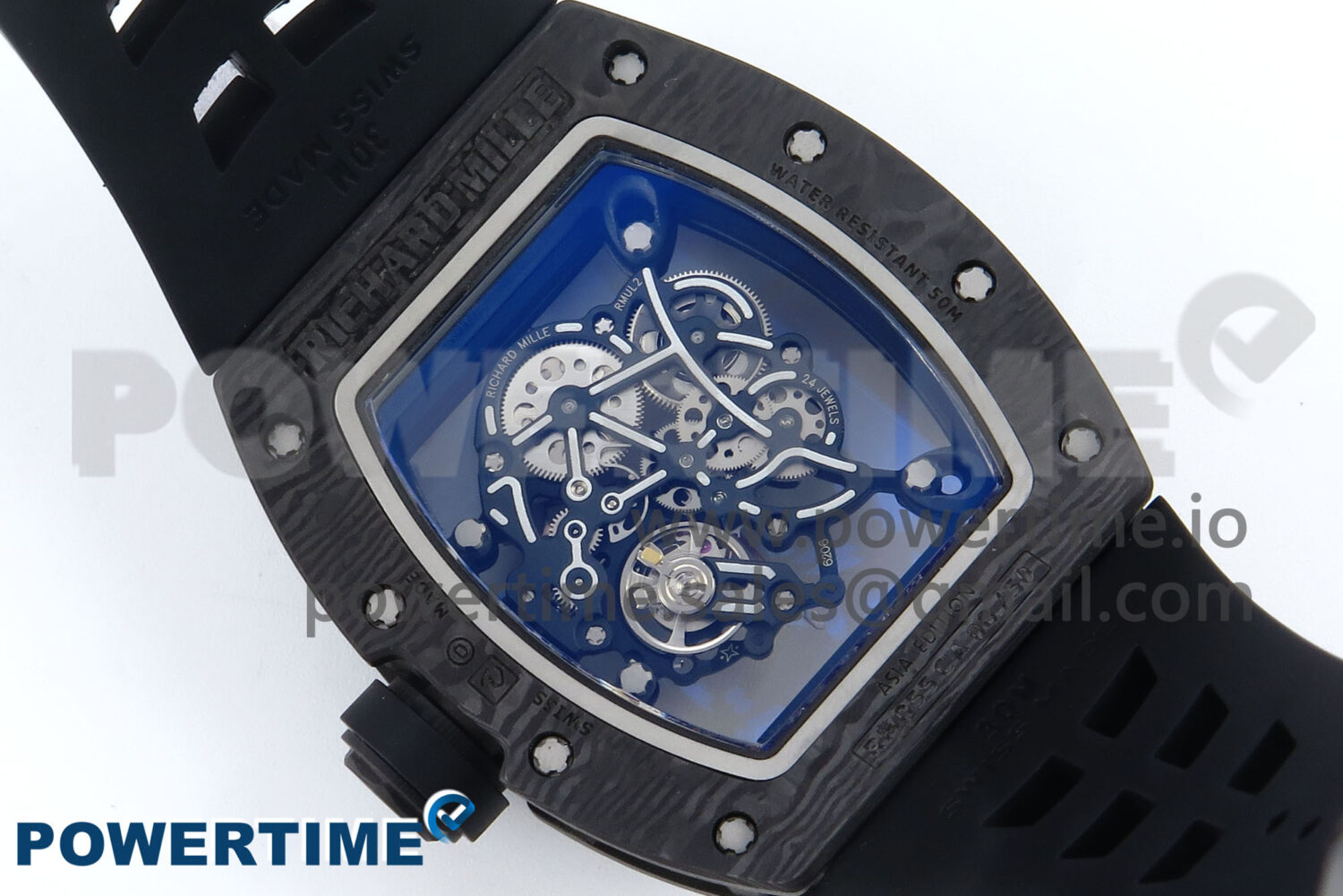 RM055 NTPT ZF 1:1 Best Edition RG Bezel Black Crown on Shark Rubber Strap RMUL2 Super Clone - Image 8