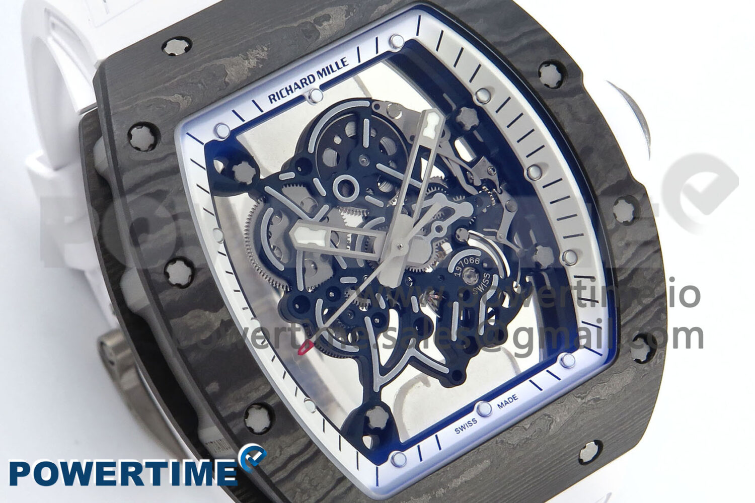 RM055 NTPT/Ti ZF 1:1 Best Edition White Bezel White Crown on Shark Rubber Strap RMUL2 Super Clone - Image 2