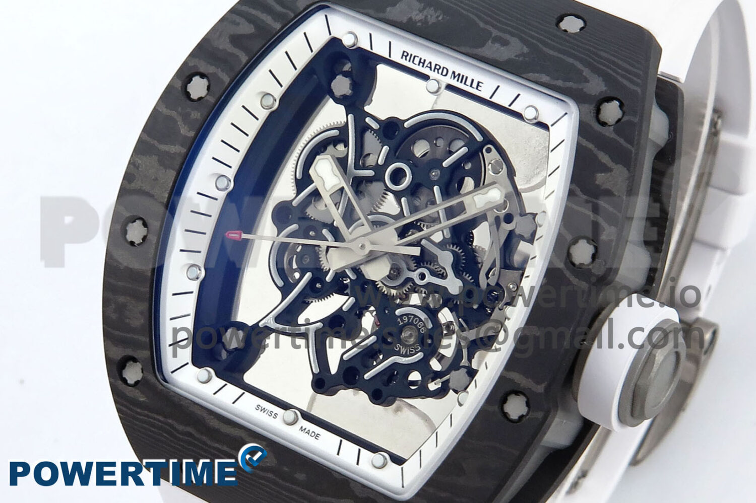RM055 NTPT/Ti ZF 1:1 Best Edition White Bezel White Crown on Shark Rubber Strap RMUL2 Super Clone - Image 3