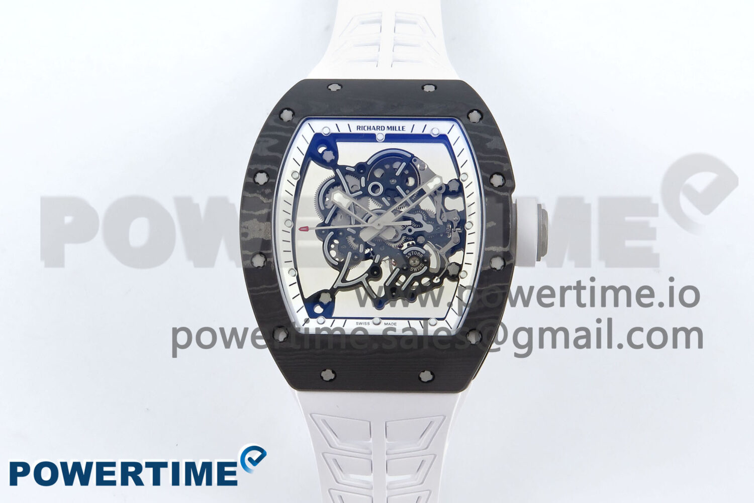 RM055 NTPT/Ti ZF 1:1 Best Edition White Bezel White Crown on Shark Rubber Strap RMUL2 Super Clone - Image 1