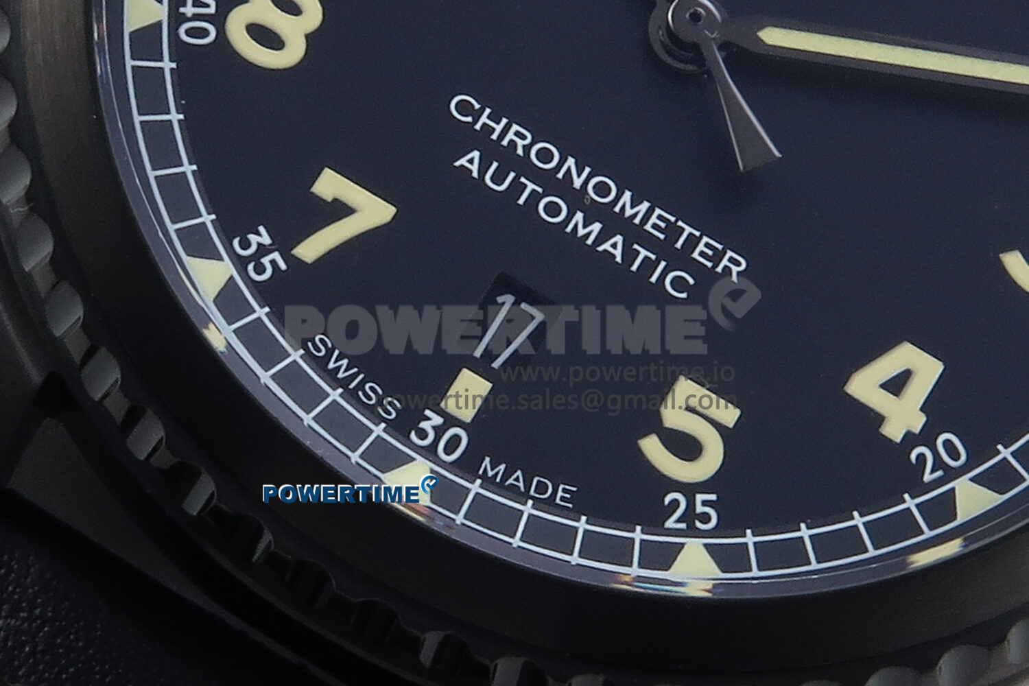 Navitimer 8 Automatic 41mm PVD TF 1:1 Best Edition Black Dial on Black Leather Strap A2824 - Image 5