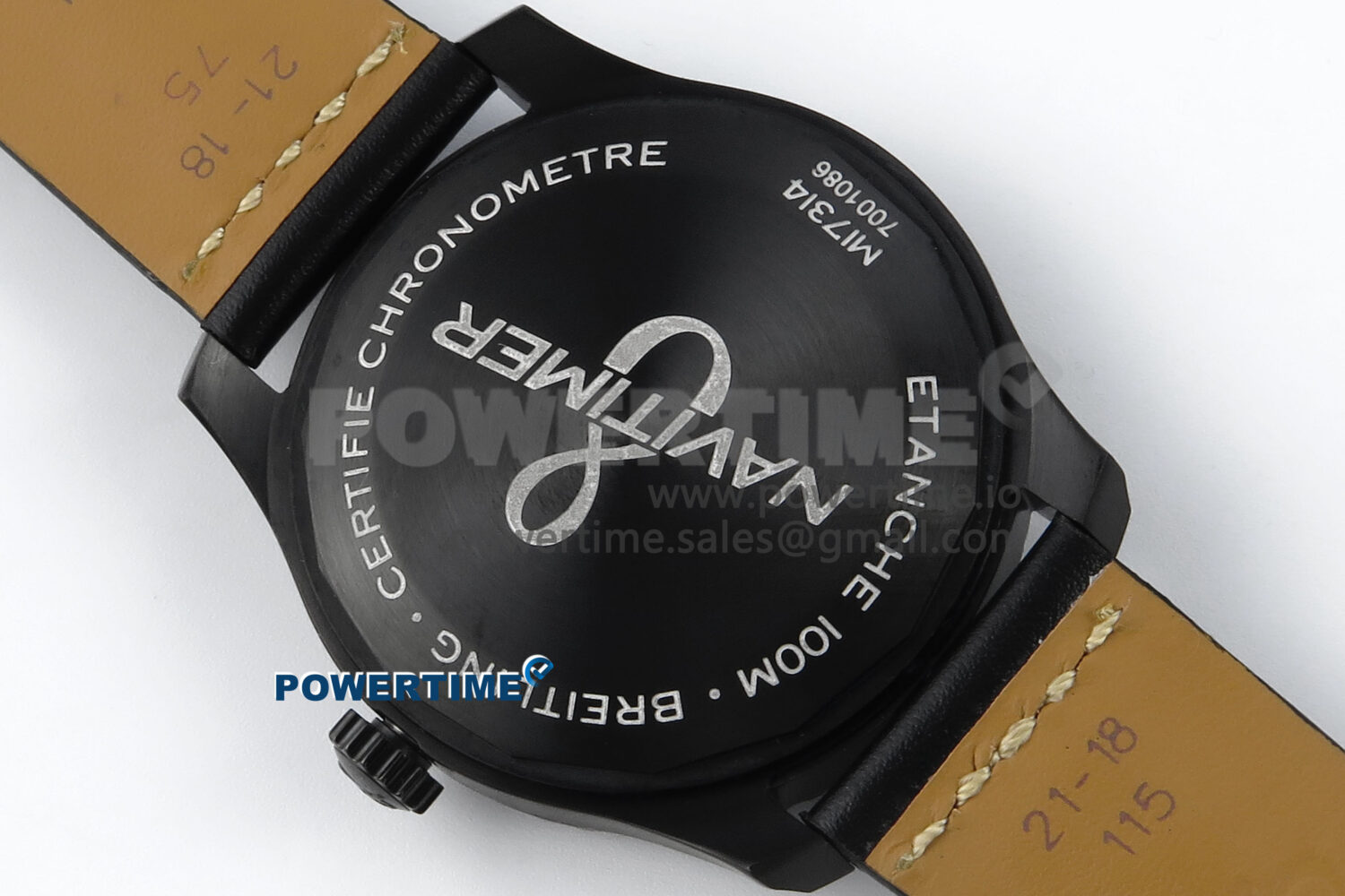 Navitimer 8 Automatic 41mm PVD TF 1:1 Best Edition Black Dial on Black Leather Strap A2824 - Image 8