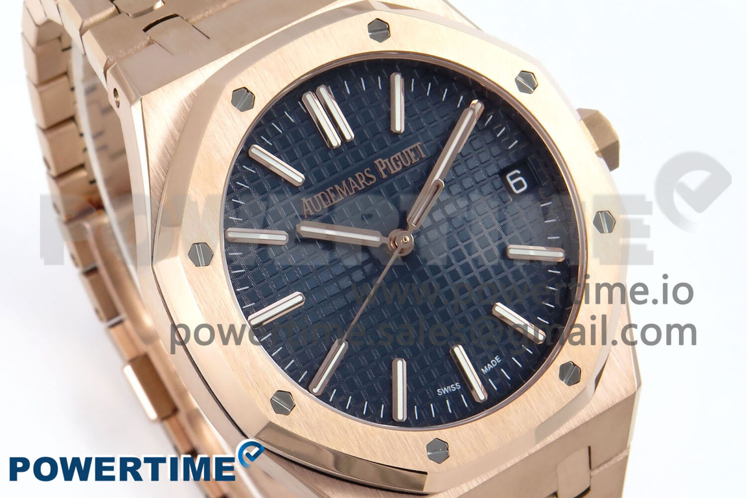 Royal Oak 15510 RG APSF 1:1 Best Edition Blue Dial on RG Bracelet SA4302 Super Clone V2 (SW Dial) - Image 2
