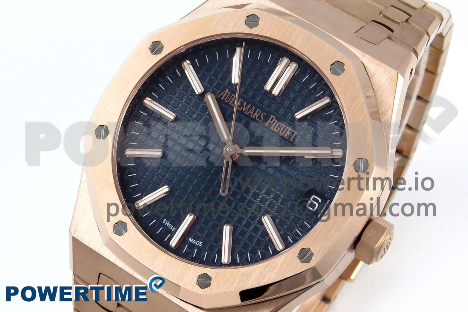 Royal Oak 15510 RG APSF 1:1 Best Edition Blue Dial on RG Bracelet SA4302 Super Clone V2 (SW Dial) - Image 3
