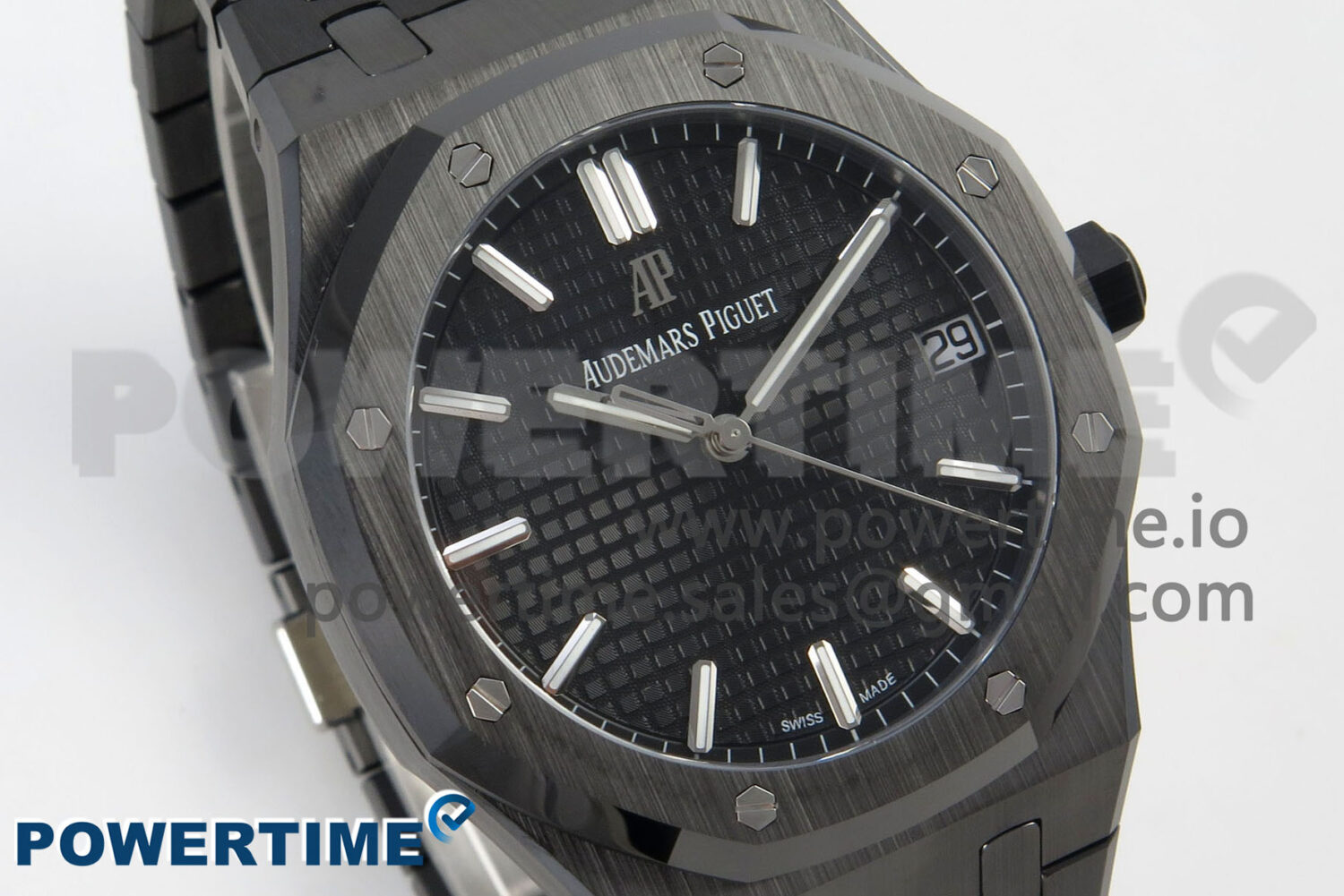Royal Oak 41mm 15500 APSF 1:1 Best Edition Black Dial on Black Ceramic Bracelet SA4302 Super Clone - Image 3